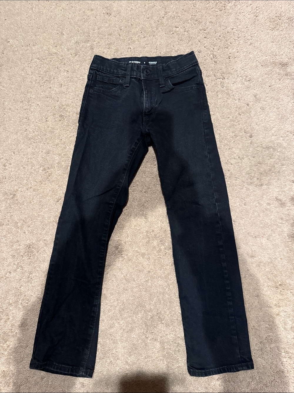 Boys Black Straight-Leg Jeans